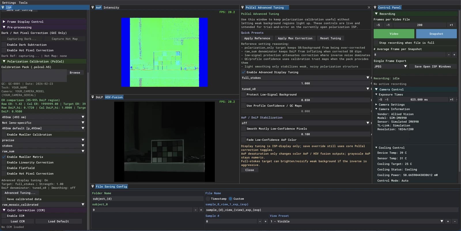 Calibration-aware camera software and ISP