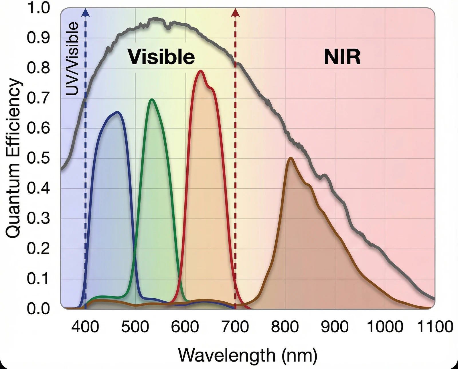 Visible and NIR spectral response example