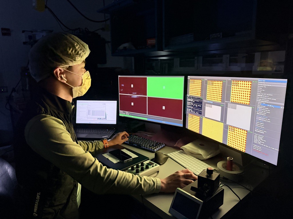PolarX process environment showing precision alignment workstations